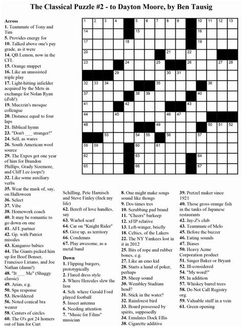 Printable Universal Crossword Puzzle Today Matt Gaffneys Weekly