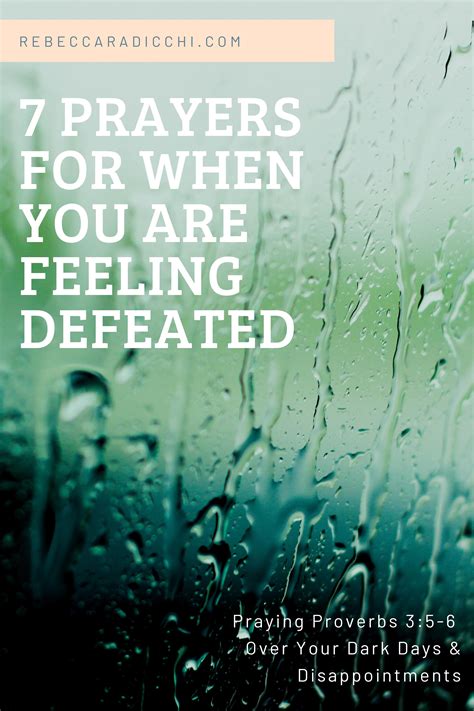 Prayer, Defeat, Overcoming Defeat, Disappointment, Fear 