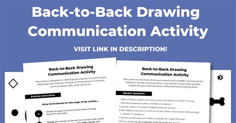Back To Back Drawing Communication Activity Worksheet Mentally Fit Pro