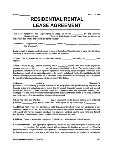 After both the landlord and tenant sign a lease, it becomes legally binding until its end date. Residential Lease Agreement Form | Free Rental Agreement | Legal Templates