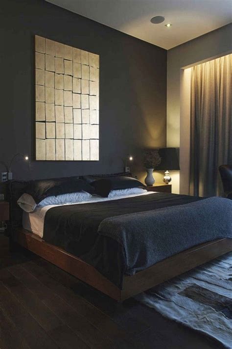 50 luxury modern man bedroom design ideas | beds | decoraciã³n de. dark grey walls cute room ideas black bed sheets dark ...