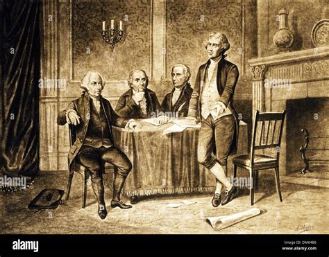 Vintage Print Depicting Leaders Of The Continental Congress Stock Photo