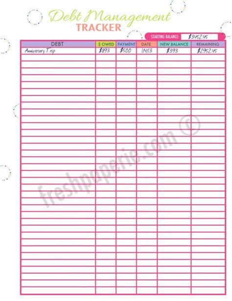 Shred them if you need to. Debt Management Tracker Worksheet Printable PDF - INSTANT DOWNLOAD