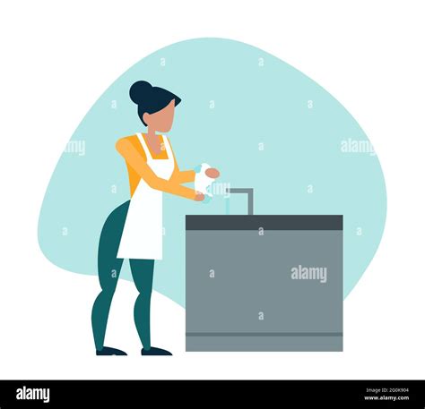 Lavando Platos Cocina Imágenes Vectoriales De Stock Alamy