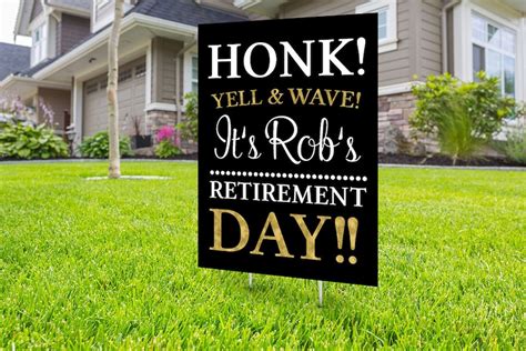 Retirement Lawn Sign Design Digital File Only Yard Sign Etsy