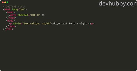 How To Right Align Text In Css