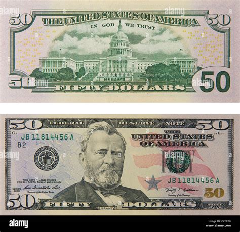 50 Dollar Bill Front And Back Actual Size