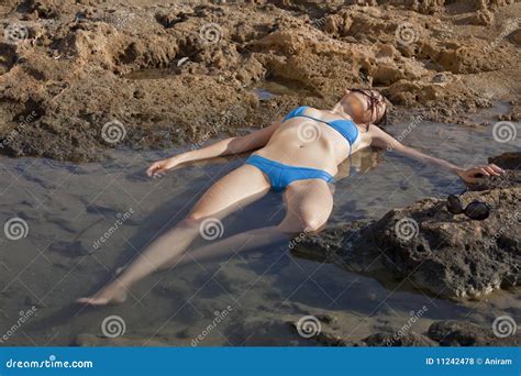 Drowning Woman Stock Photo Image Of Water Bikinis Lying