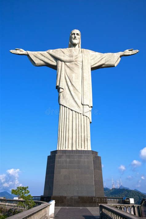 Christ The Redeemer Statue Corcovado Rio De Janeiro Brazil Editorial