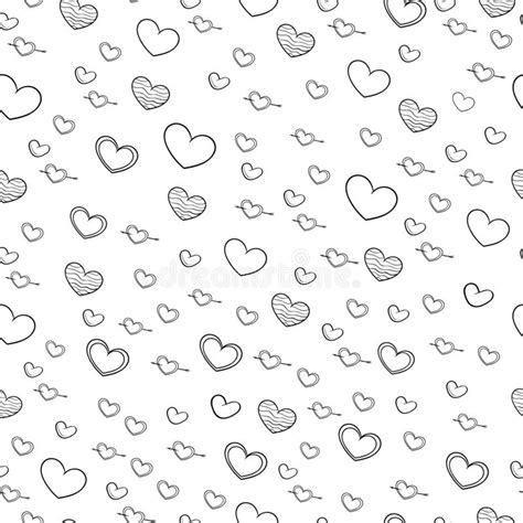 Seamless Patterns With Black Hearts Seamless Background With Hearts