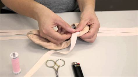 Premier School Of Dance How To Sew Ribbons On Flat Ballet Shoes Youtube