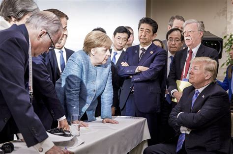 body language photo of merkel trump captures g 7 tensions ap news