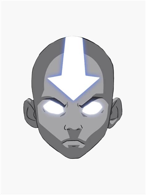 Avatar The Last Airbender Aang Face Avatar State Sticker By Metaphex