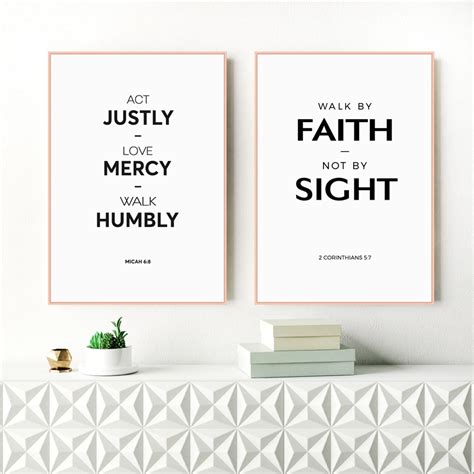Bible Verse Quote Canvas Print Wall Art Love Mercy Christian