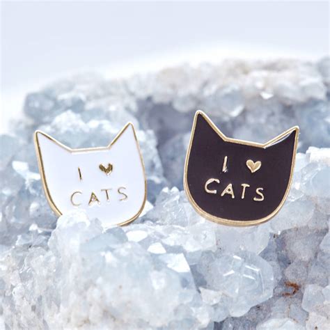 I Love Cats Pin Badge By Junk Jewels