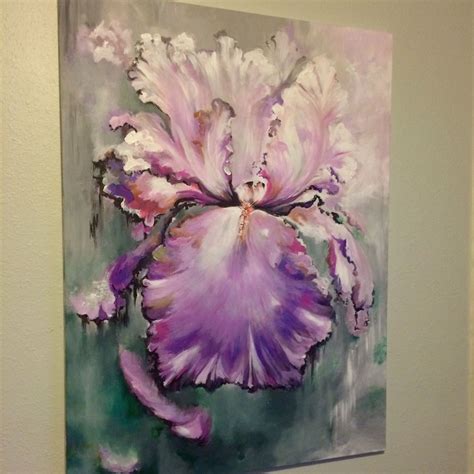 Iris In Shades Of Pink Purple And Grays Depicting And