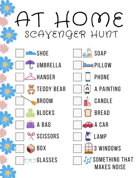 Cheer Up A Day Stuck At Home With This Fun Indoor Scavenger Hunt With