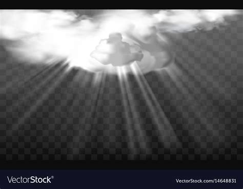 Sun Rays Through White Fluffy Clouds Royalty Free Vector
