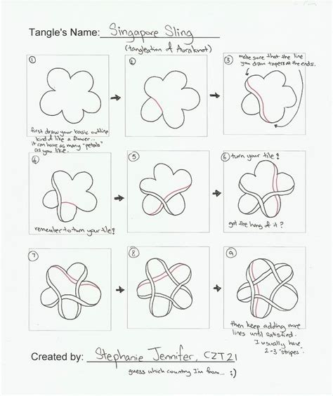 Flower drawing tutorial step by step flower drawing tutorials step by step painting drawing flowers doodle patterns zentangle patterns flower ahh is an official zentangle® pattern from rick roberts and maria thomas. Singapore Sling Zentangle Step-Outs | Zentangle patterns, Zentangle, Tangle patterns