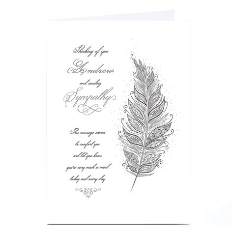 Buy Personalised Sympathy Card Ornate Feather For Gbp 179 Card