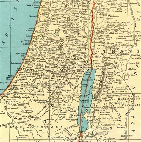 1936 Antique Palestine Map Vintage Map Of Palestine Syria Etsy