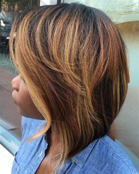 African American Bronde Balayage Lob Hair Styles Hair Color For
