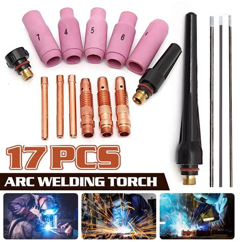 Pcs Tig Welding Torch Cup Collet Body Nozzle Tungsten Kit For Wp