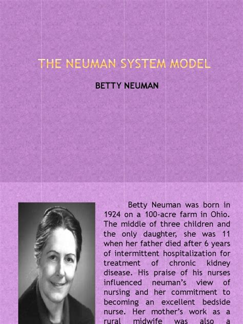Neumans Model Of Nursing Betty Neumans Nursing Theory