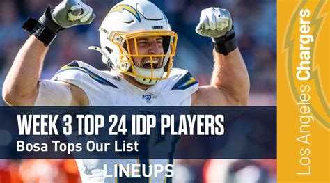 Is it the stud defensive lineman that racks up the pool for each position is fairly deep, considering in most cases idp leagues feature one or two of each position (dl, lb, db) in a starting. Top 24 Defensive Players (IDP) Rankings For Week 3: Myles ...