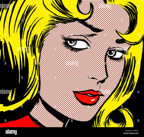 Girl Face In The Style Of 60s Comic Books Pop Art Stock Photo Alamy