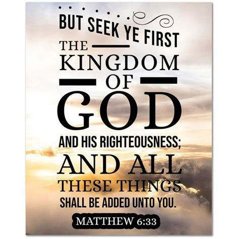 Bible Verse Canvas The Kingdom Of God Matthew 633 Christian Home Décor