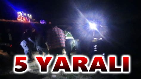 Şarampole devrilen hafif ticari araçta 5 kişi yaralandı Afyon Haber