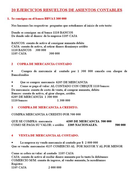 Asientos Contables Ejemplos Resueltos Pdf Actualizado Octubre Hot Sex Picture