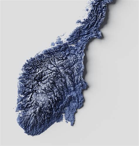 Norway Relief Map Printable Decor Etsy