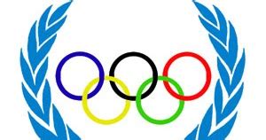 Ilustración acerca el logotipo del juego olímpico, mostrando activitis del spoort del som, mano del backgound se ahoga. Esto no es un blog de historia: LOS JUEGOS OLÍMPICOS