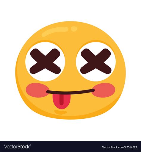 Crazy Emoji Face Character Royalty Free Vector Image