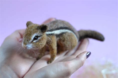 Chipmunk Needle Felted Made To Order Realistic Wool Felt Etsy