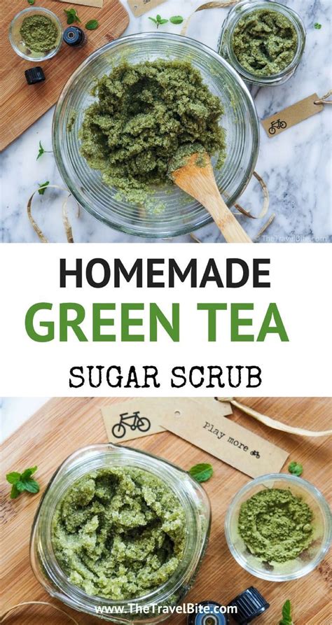 An Easy Diy Homemade Sugar Scrub Made With Green Tea And Mint