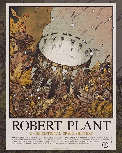 robert plant carry fire tour poster by richey beckett special guest the sensational space