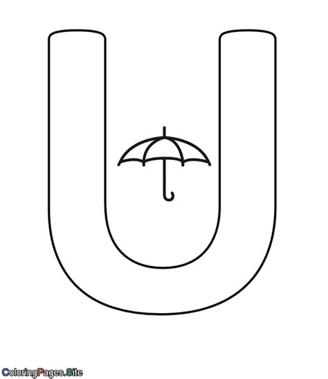 U Letter Online Coloring Page Drawing For Kids