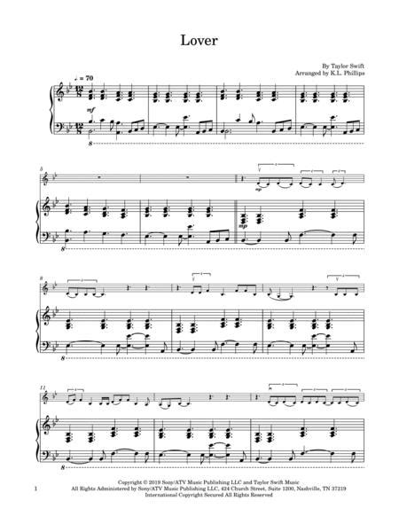 Lover Taylor Swift Sheet Music To Download And Print