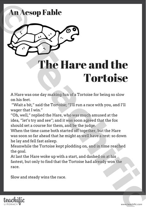 Fable The Hare And The Tortoise Teachific
