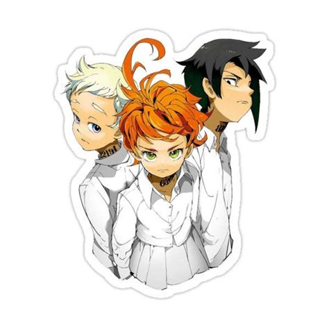 The Neverland Promised Emma X Ray X Norman Sticker By Quentinr In