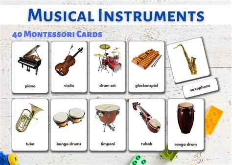 Musical Instruments Flashcards Real Pictures Printable Etsy