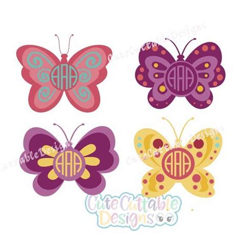 Butterfly Svg Monogram Butterflies Svg Summer Svg Kids Girl Etsy