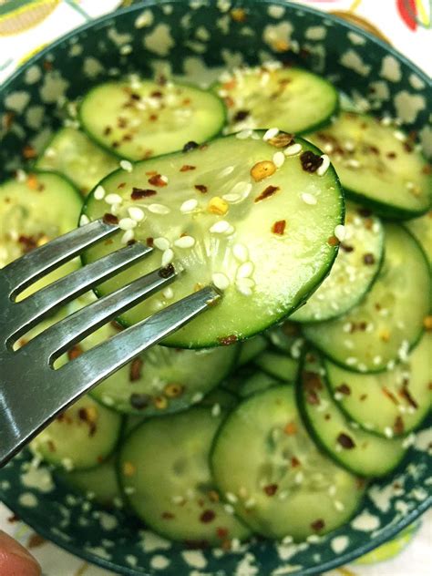 asian spicy sesame cucumber salad recipe melanie cooks