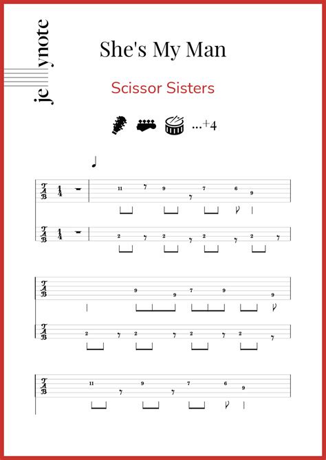 Scissor Sisters She S My Man Guitar And Bass Sheet Music Jellynote
