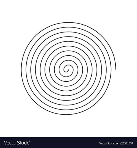 Simple Line Art Linear Spiral Icon Black Stroke Vector Image