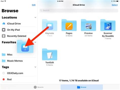 How To Add Folders To Favorites List In Files For IOS
