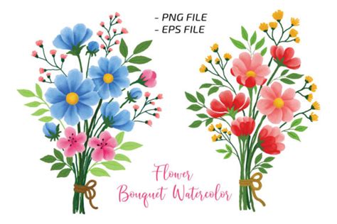 Flower Bouquet Watercolor PNG Graphic By UrufaArt Creative Fabrica